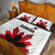 Canadian Rugby Quilt Bed Set Maple Leaves Sporty Art Style White Color - Wonder Print Shop