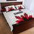Canadian Rugby Quilt Bed Set Maple Leaves Sporty Art Style White Color - Wonder Print Shop