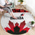 Canadian Rugby Round Carpet Maple Leaves Sporty Art Style White Color - Wonder Print Shop
