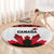 Canadian Rugby Round Carpet Maple Leaves Sporty Art Style White Color - Wonder Print Shop