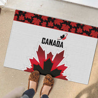 Canadian Rugby Rubber Doormat Maple Leaves Sporty Art Style White Color - Wonder Print Shop
