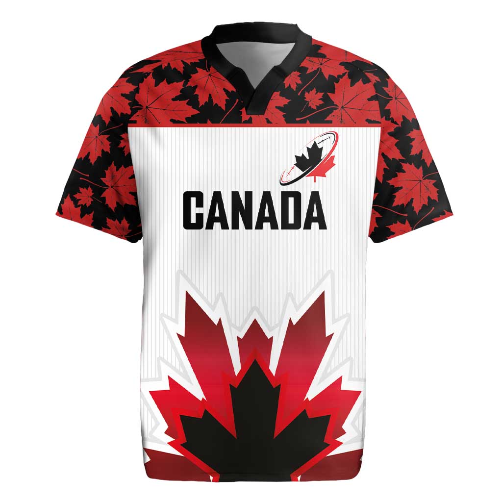 Custom Canadian Rugby Rugby Jersey Maple Leaves Sporty Art Style White Color - Wonder Print Shop