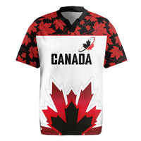 Custom Canadian Rugby Rugby Jersey Maple Leaves Sporty Art Style White Color - Wonder Print Shop