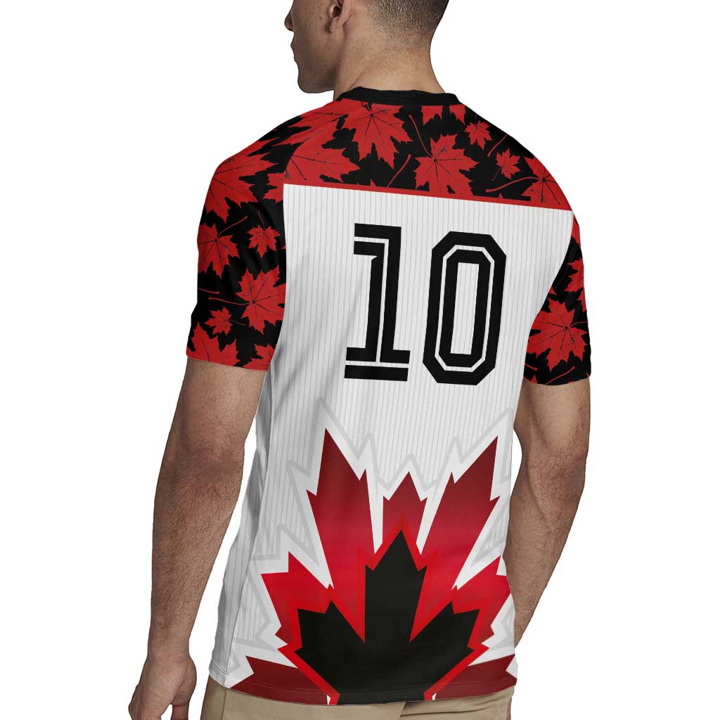 Custom Canadian Rugby Rugby Jersey Maple Leaves Sporty Art Style White Color - Wonder Print Shop