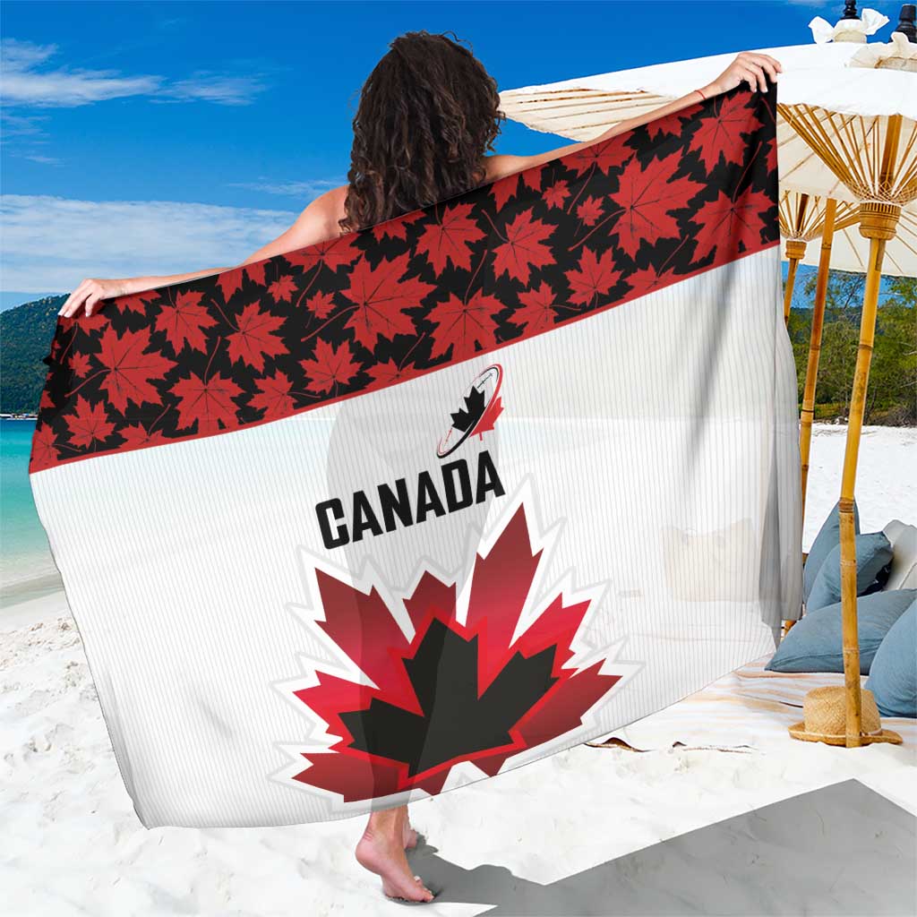 Canadian Rugby Sarong Maple Leaves Sporty Art Style White Color - Wonder Print Shop