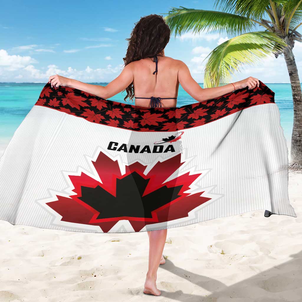 Canadian Rugby Sarong Maple Leaves Sporty Art Style White Color - Wonder Print Shop