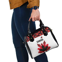 Canadian Rugby Shoulder Handbag Maple Leaves Sporty Art Style White Color - Wonder Print Shop