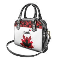 Canadian Rugby Shoulder Handbag Maple Leaves Sporty Art Style White Color - Wonder Print Shop