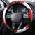 Canadian Rugby Steering Wheel Cover Maple Leaves Sporty Art Style White Color - Wonder Print Shop
