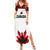 Custom Canadian Rugby Summer Maxi Dress Maple Leaves Sporty Art Style White Color - Wonder Print Shop