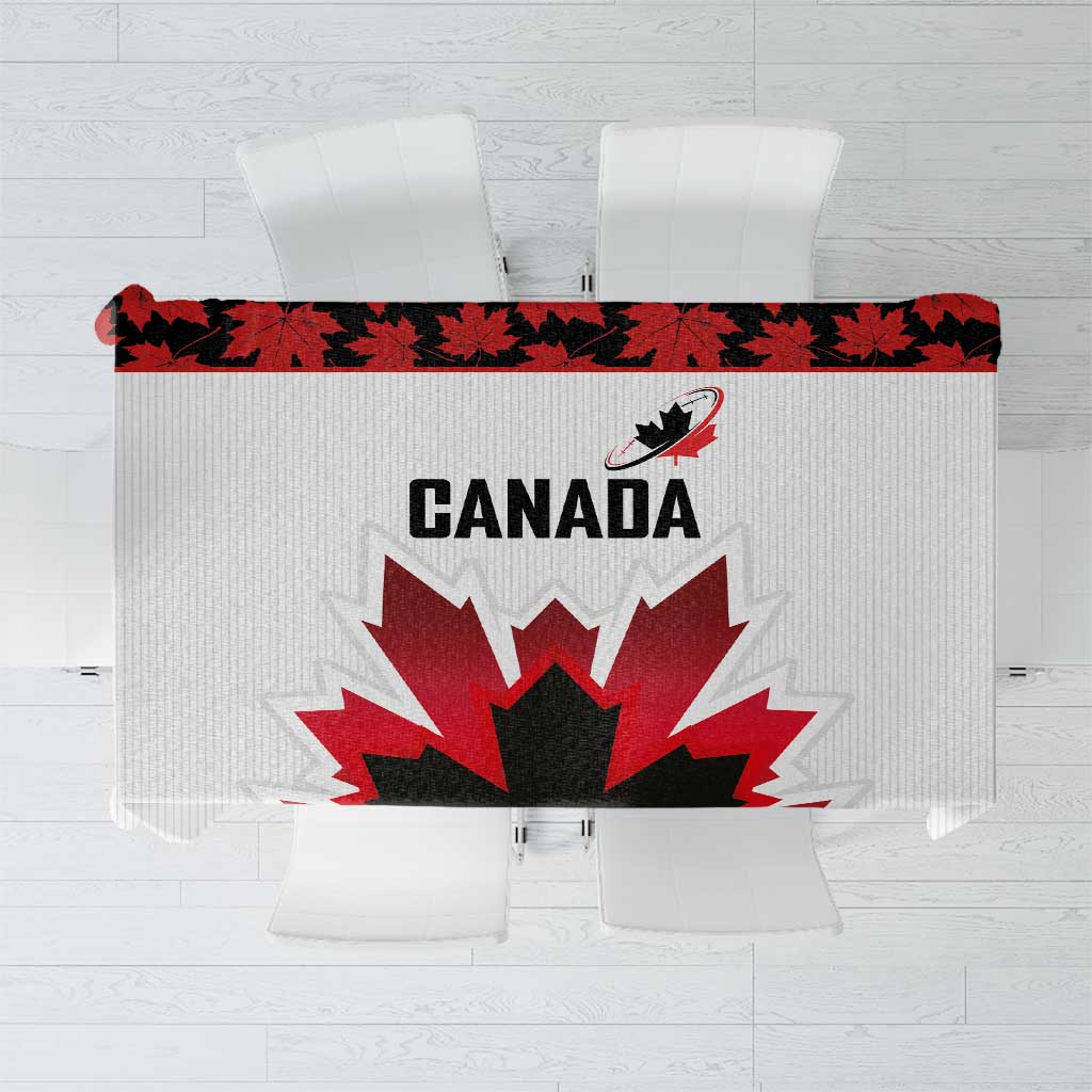 Canadian Rugby Tablecloth Maple Leaves Sporty Art Style White Color - Wonder Print Shop