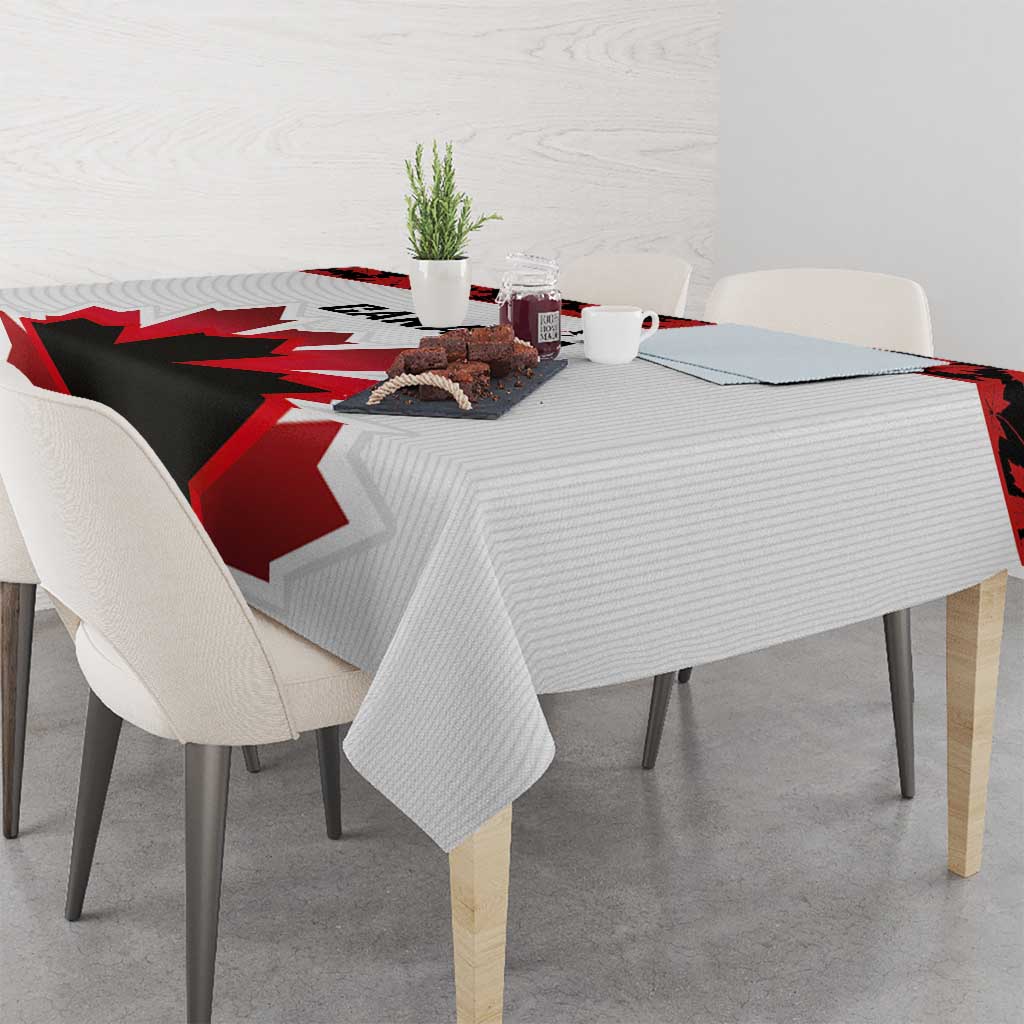 Canadian Rugby Tablecloth Maple Leaves Sporty Art Style White Color - Wonder Print Shop
