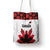Canadian Rugby Tote Bag Maple Leaves Sporty Art Style White Color - Wonder Print Shop