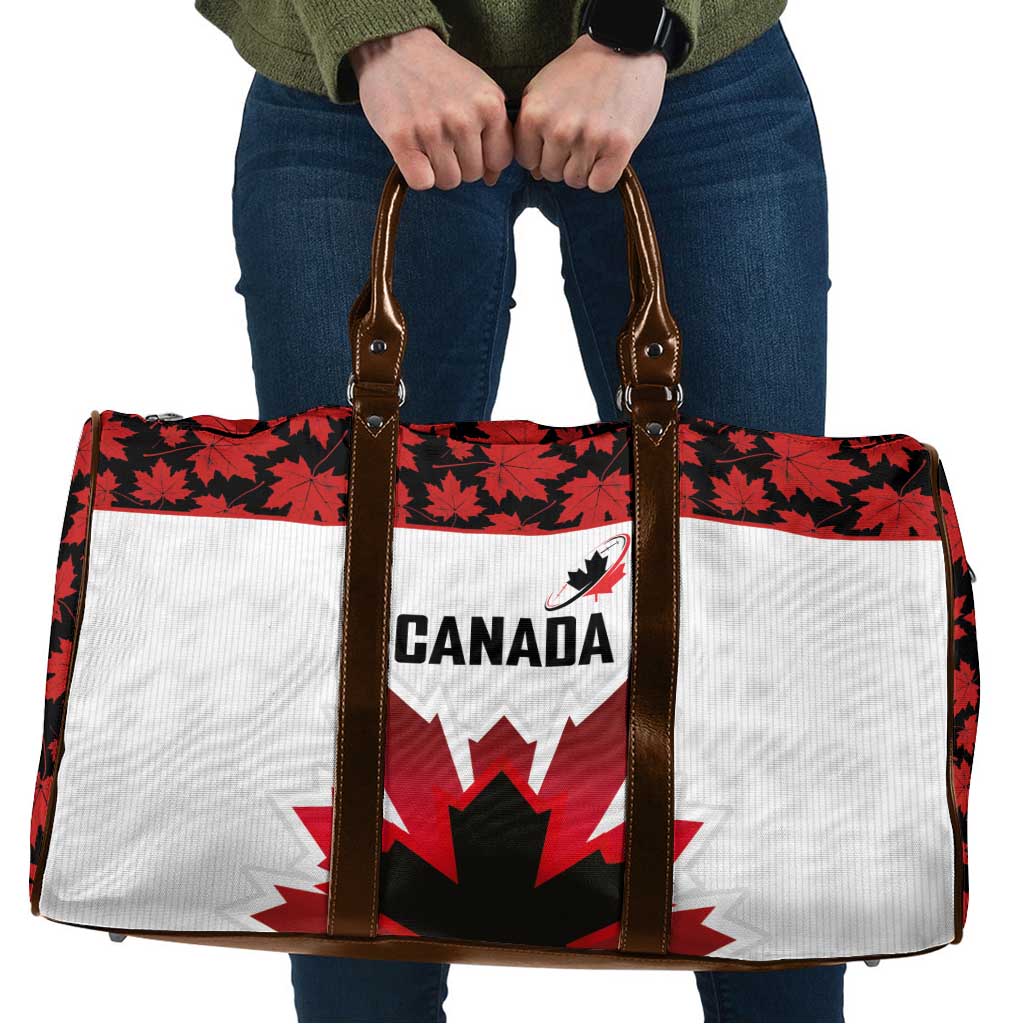Canadian Rugby Travel Bag Maple Leaves Sporty Art Style White Color - Wonder Print Shop
