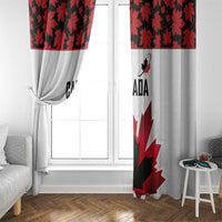 Canadian Rugby Window Curtain Maple Leaves Sporty Art Style White Color - Wonder Print Shop