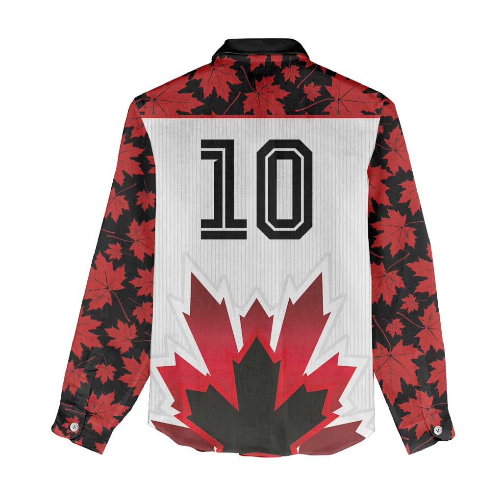 Custom Canadian Rugby Women Casual Shirt Maple Leaves Sporty Art Style White Color - Wonder Print Shop