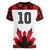 Custom Canadian Rugby Women V-Neck T-Shirt Maple Leaves Sporty Art Style White Color - Wonder Print Shop