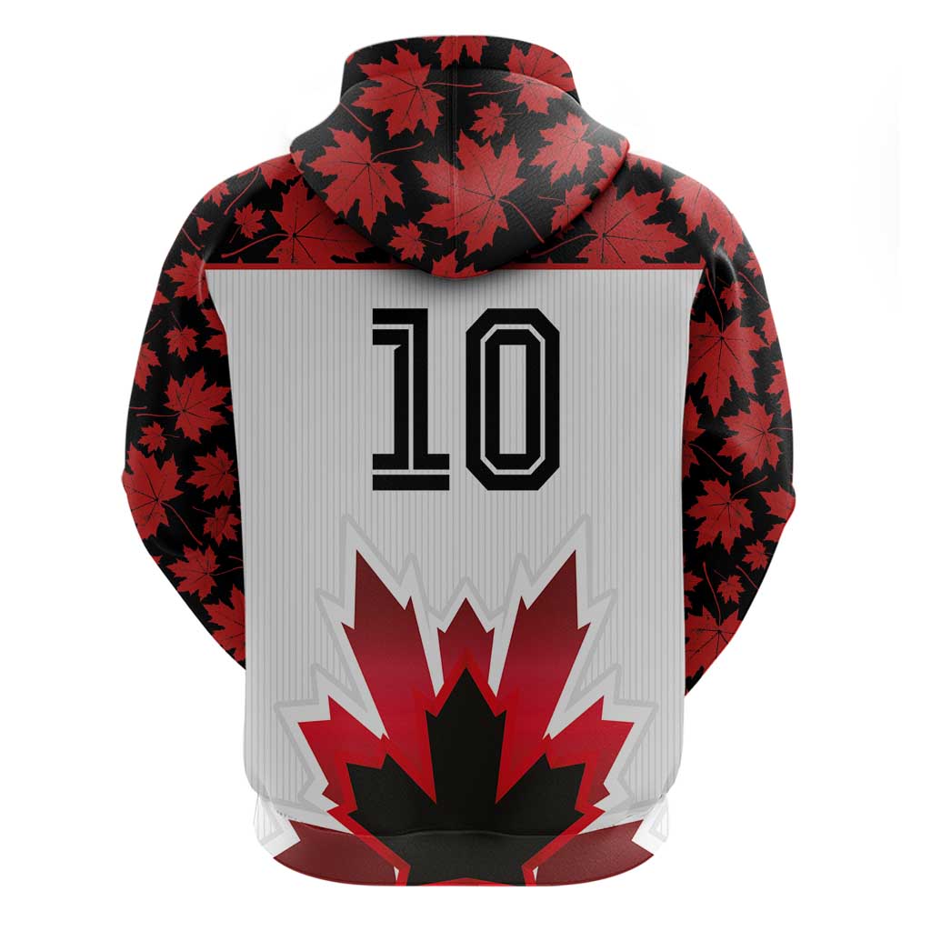Custom Canadian Rugby Zip Hoodie Maple Leaves Sporty Art Style White Color - Wonder Print Shop