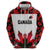 Custom Canadian Rugby Zip Hoodie Maple Leaves Sporty Art Style White Color - Wonder Print Shop