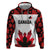 Custom Canadian Rugby Zip Hoodie Maple Leaves Sporty Art Style White Color - Wonder Print Shop