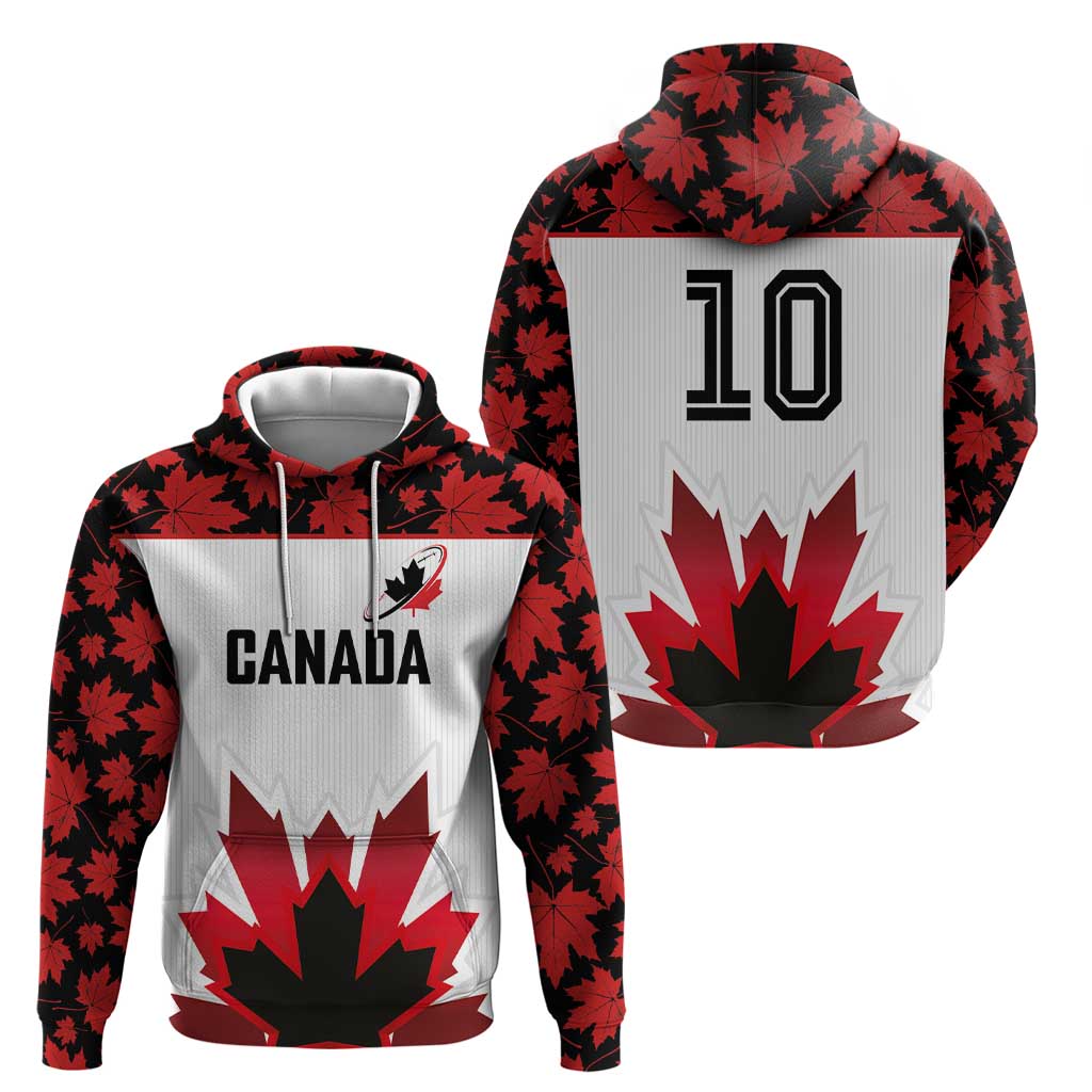 Custom Canadian Rugby Zip Hoodie Maple Leaves Sporty Art Style White Color - Wonder Print Shop