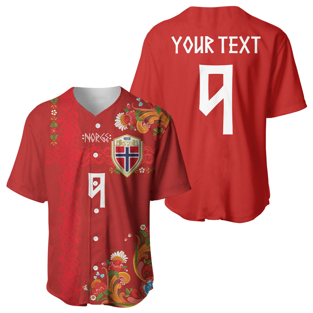 Custom Norway Football Baseball Jersey Norge Viking and Rosemaling Ornament