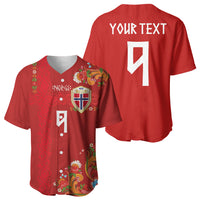 Custom Norway Football Baseball Jersey Norge Viking and Rosemaling Ornament
