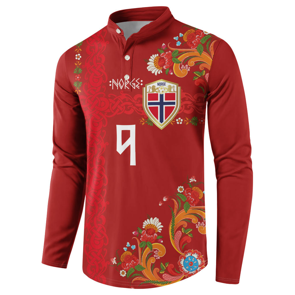 Custom Norway Football Button Sweatshirt Norge Viking and Rosemaling Ornament