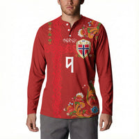 Custom Norway Football Button Sweatshirt Norge Viking and Rosemaling Ornament