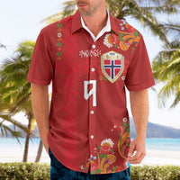 Custom Norway Football Hawaiian Shirt Norge Viking and Rosemaling Ornament