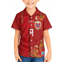 Custom Norway Football Hawaiian Shirt Norge Viking and Rosemaling Ornament