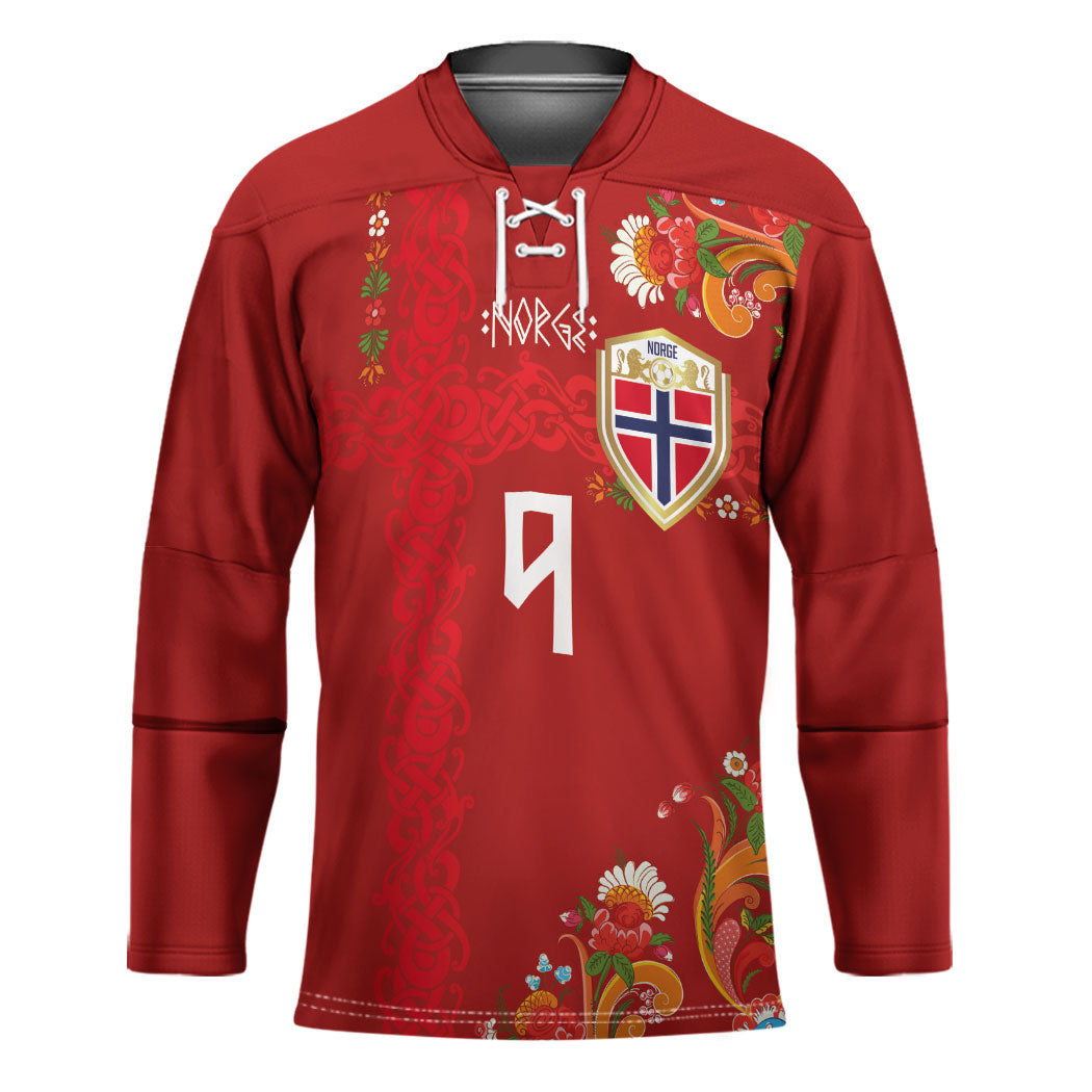 Custom Norway Football Hockey Jersey Norge Viking and Rosemaling Ornament