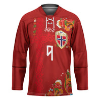 Custom Norway Football Hockey Jersey Norge Viking and Rosemaling Ornament