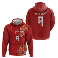 Custom Norway Football Hoodie Norge Viking and Rosemaling Ornament