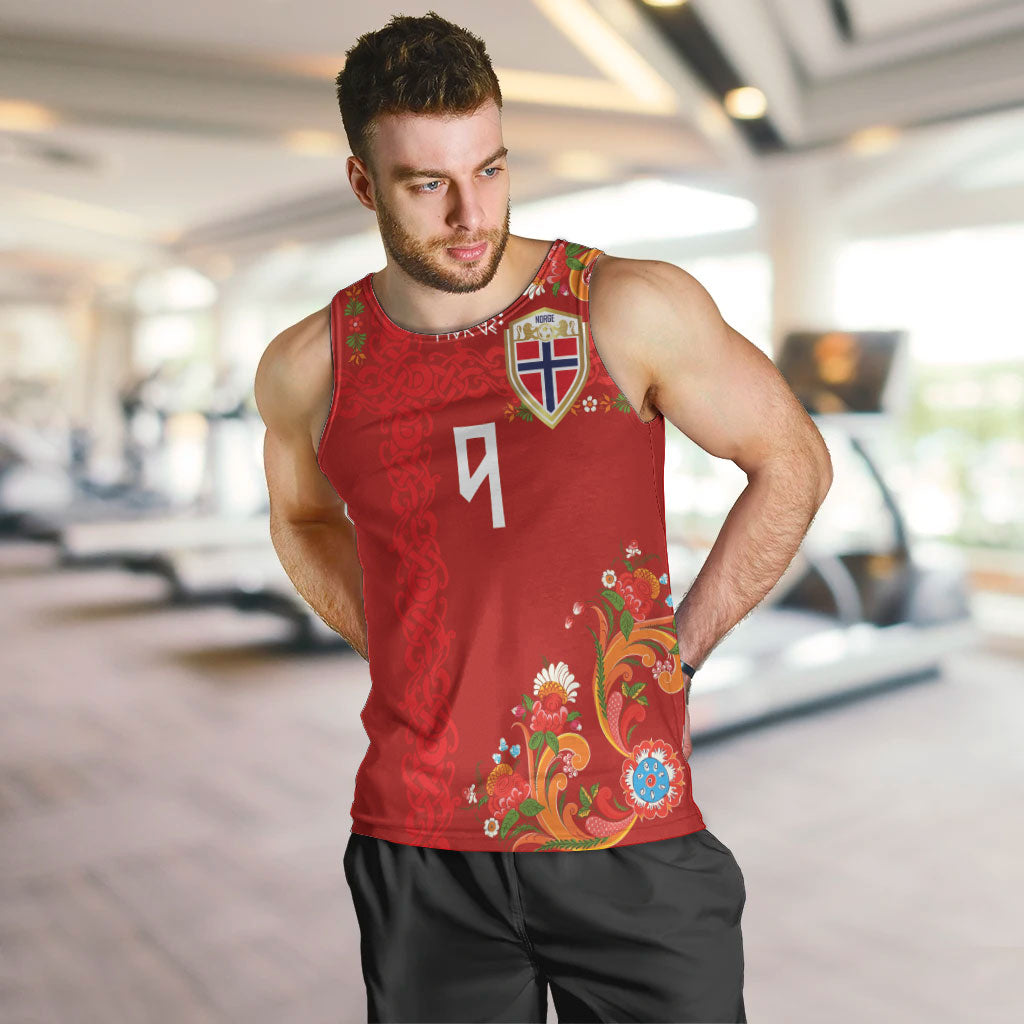 Custom Norway Football Men Tank Top Norge Viking and Rosemaling Ornament