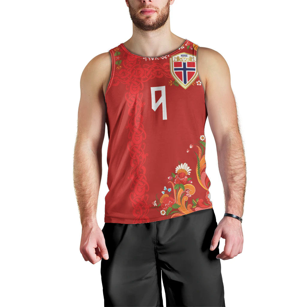 Custom Norway Football Men Tank Top Norge Viking and Rosemaling Ornament