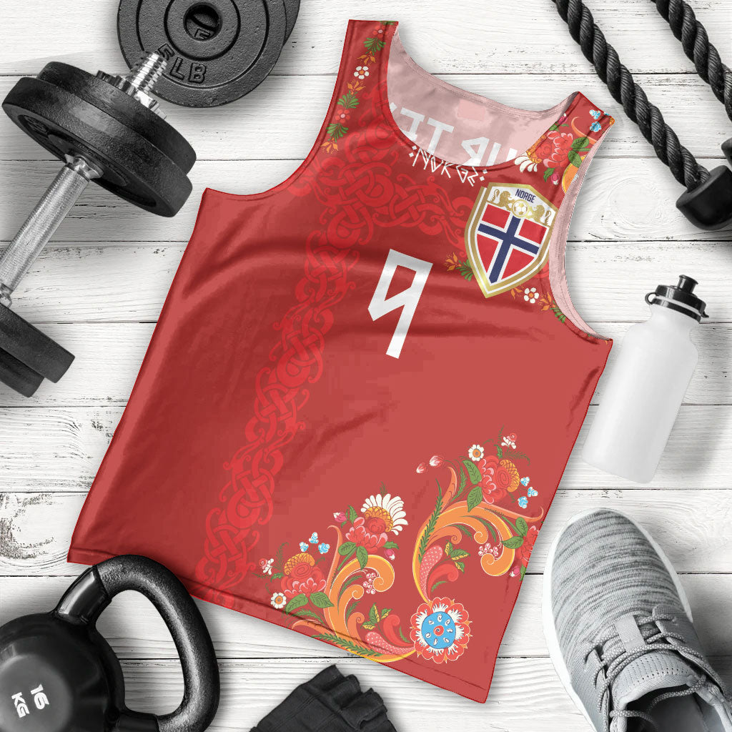 Custom Norway Football Men Tank Top Norge Viking and Rosemaling Ornament