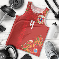Custom Norway Football Men Tank Top Norge Viking and Rosemaling Ornament