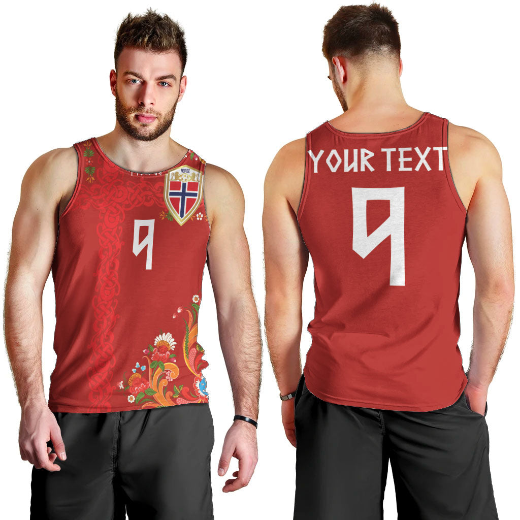 Custom Norway Football Men Tank Top Norge Viking and Rosemaling Ornament
