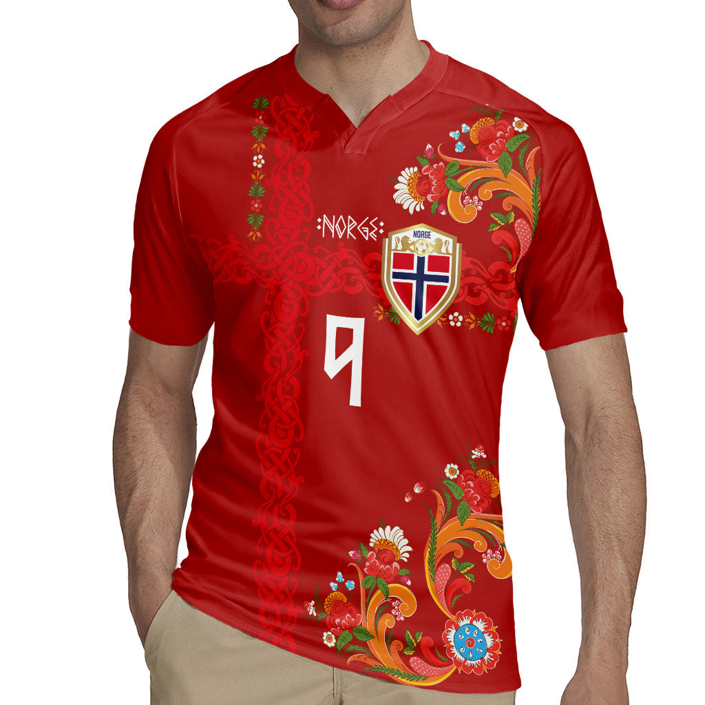 Custom Norway Football Rugby Jersey Norge Viking and Rosemaling Ornament