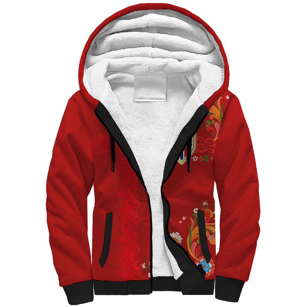 Custom Norway Football Sherpa Hoodie Norge Viking and Rosemaling Ornament