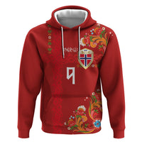 Custom Norway Football Zip Hoodie Norge Viking and Rosemaling Ornament