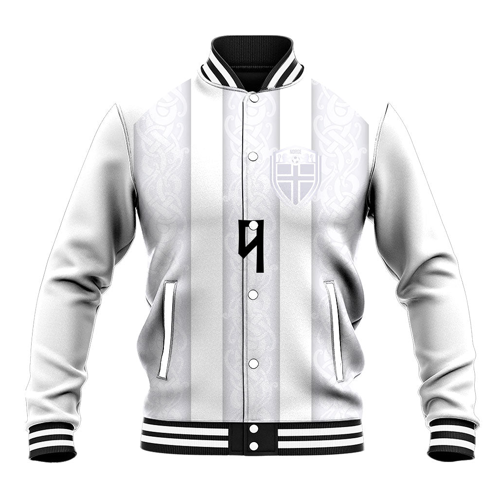 Custom Norway Football Baseball Jacket Norge Viking Ornament Whiteout
