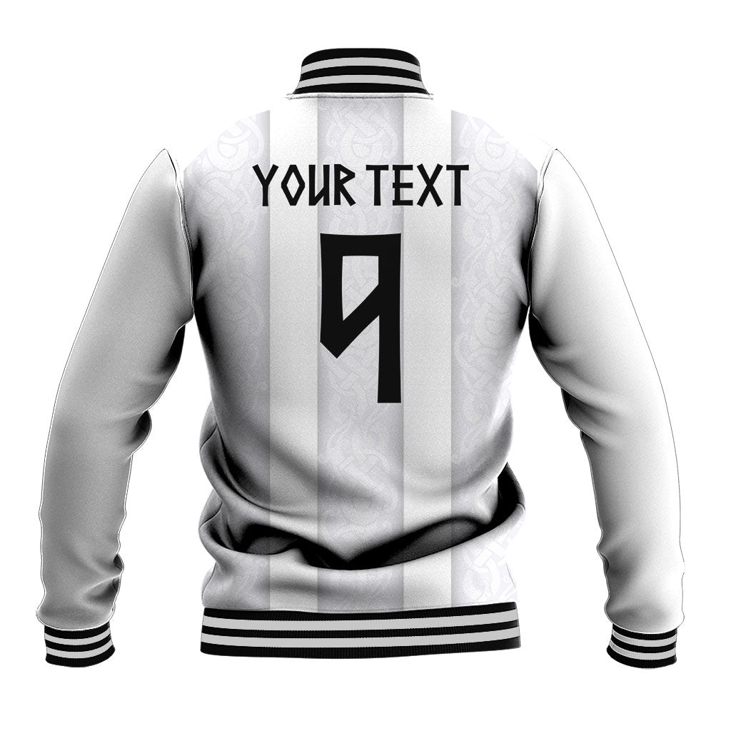 Custom Norway Football Baseball Jacket Norge Viking Ornament Whiteout