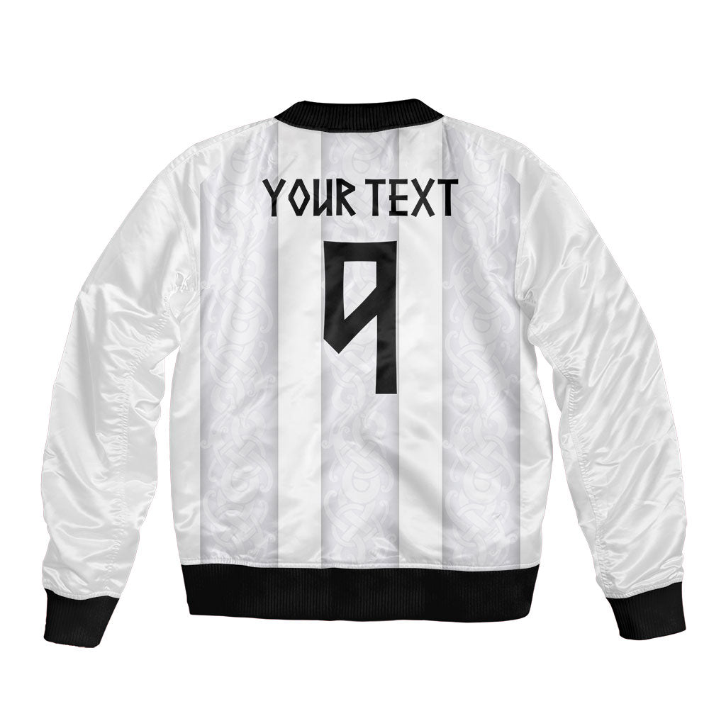 Custom Norway Football Bomber Jacket Norge Viking Ornament Whiteout