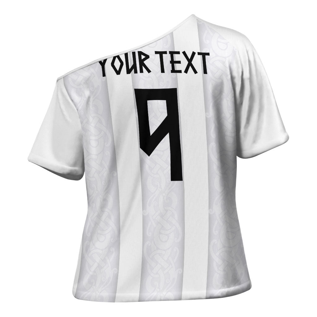 Custom Norway Football Cross Shoulder Shirt Norge Viking Ornament Whiteout