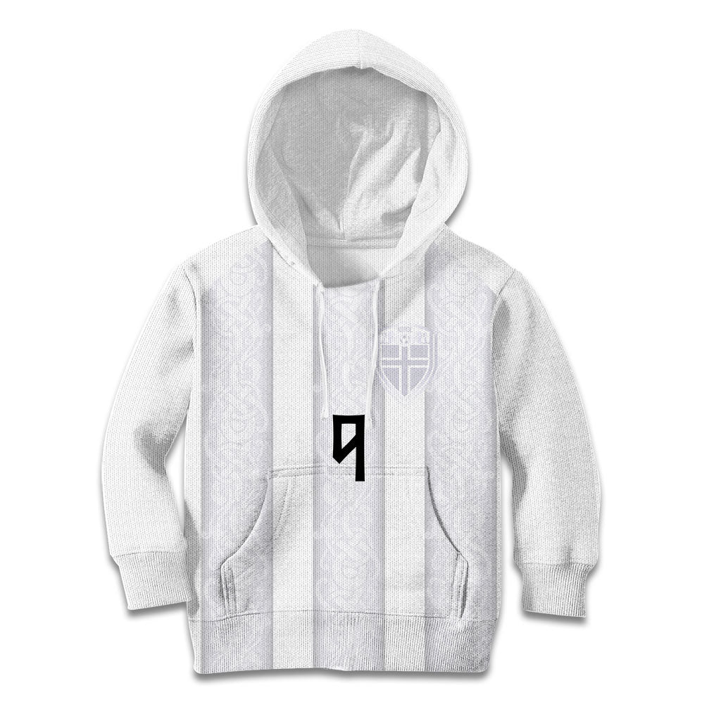 Custom Norway Football Kid Hoodie Norge Viking Ornament Whiteout