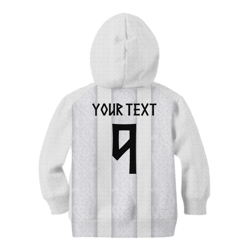 Custom Norway Football Kid Hoodie Norge Viking Ornament Whiteout