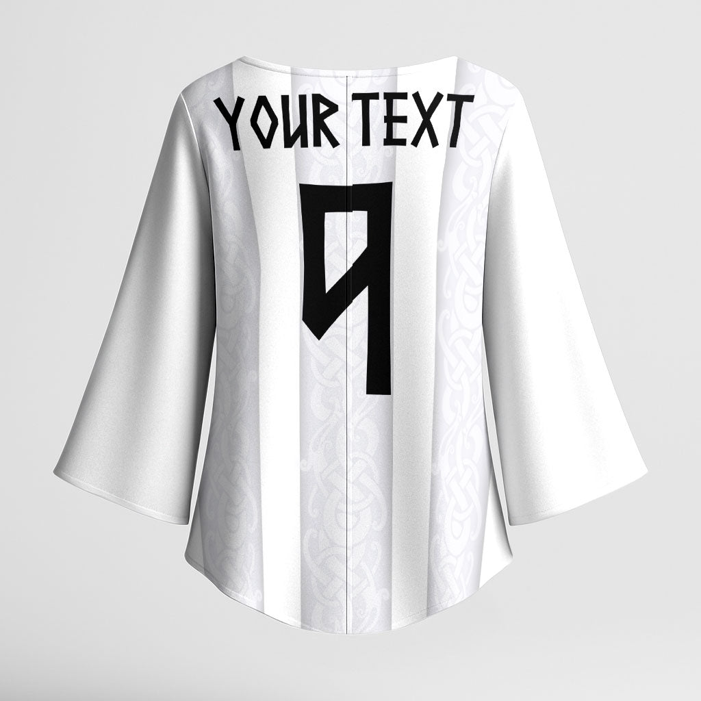 Custom Norway Football Kimono Sleeve Blouse Norge Viking Ornament Whiteout