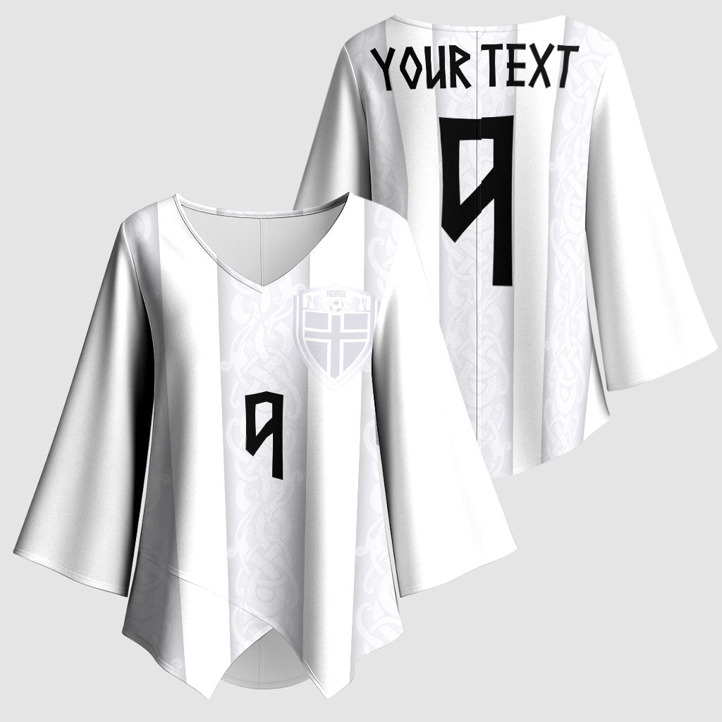 Custom Norway Football Kimono Sleeve Blouse Norge Viking Ornament Whiteout